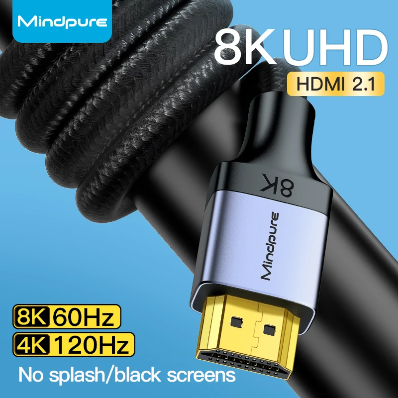 

Mindpure custom OEM HDMI TV CABLE HDTV HD 0.5m 1m 1.5 m 2m 3m 5 meters Gold-Plated 4K 120Hz 8K 2.1 60Hz 3d hdr