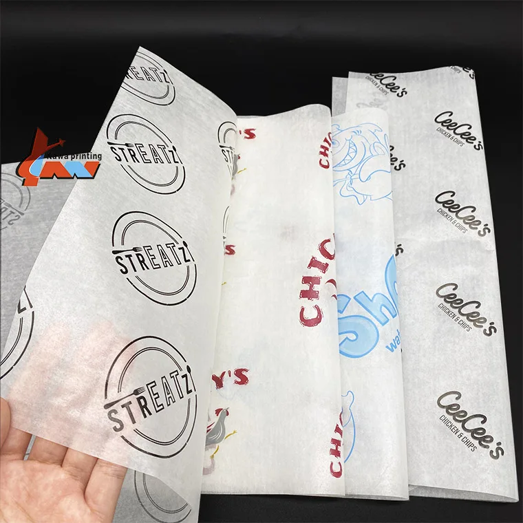 Food Grade Custom Logo Printed Wax Paper Grease Proof Sandwich Paper