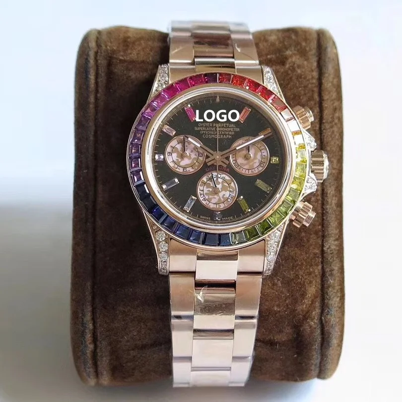 

Luxury Quality Diver Patek AP Watch Noob Factory 904L Steel 7750 Chronograph Movement Rainbow Circle Rolexables Watch