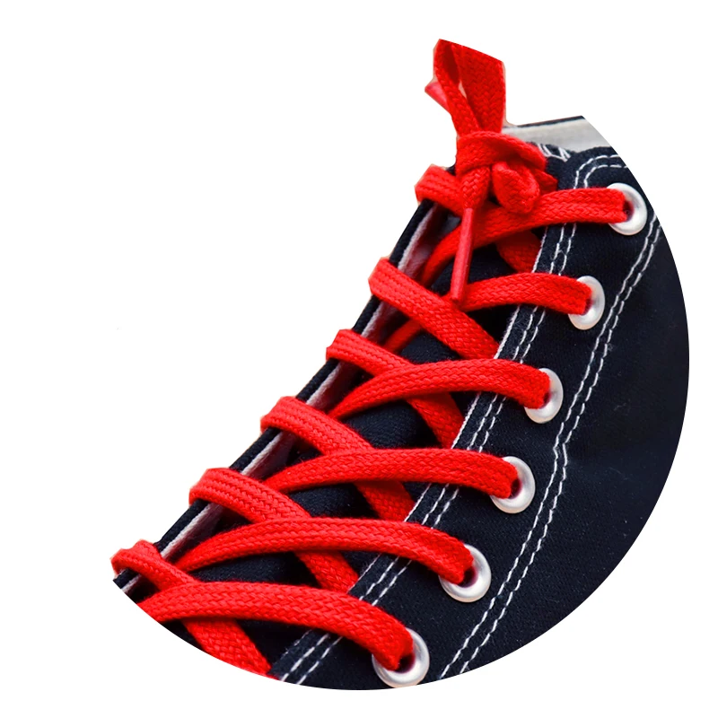 

Weiou Brand New Classical Fashion Design Support Customization For Shoe Accessories Polyester Pure Color Flat Shoelaces, Customized