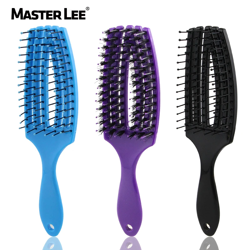 

Masterlee hot sell in Amazon plastic korea vent TT nylon bristle comb curved hair brush