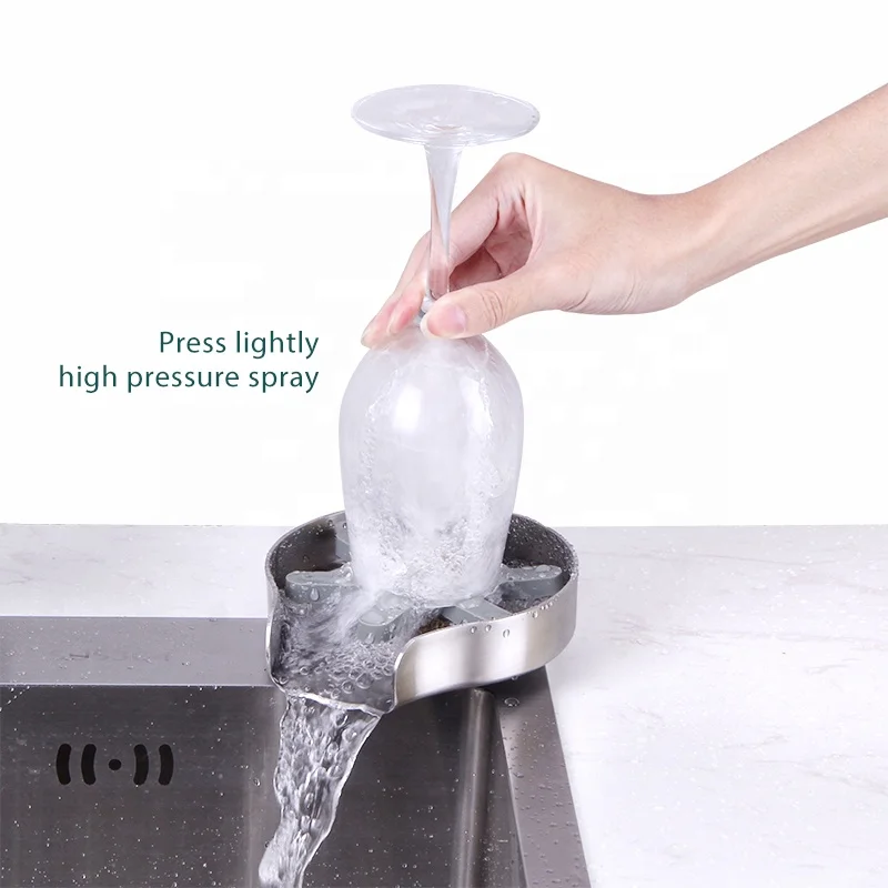 

Automatic Cup Washer Bar Kitchen Sink Bar Accessories Stainless Steel Glass Rinser Bottle Washer For Kitchen