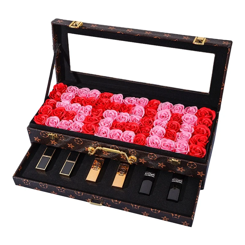 

Customized 2021 New rose gift box skin care products storage gift box customizable logo