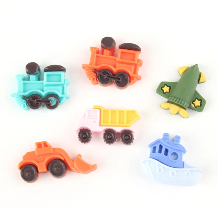 

lovely mixture transportation equipment theme small forklift boat rocket design flat back resin cabochon