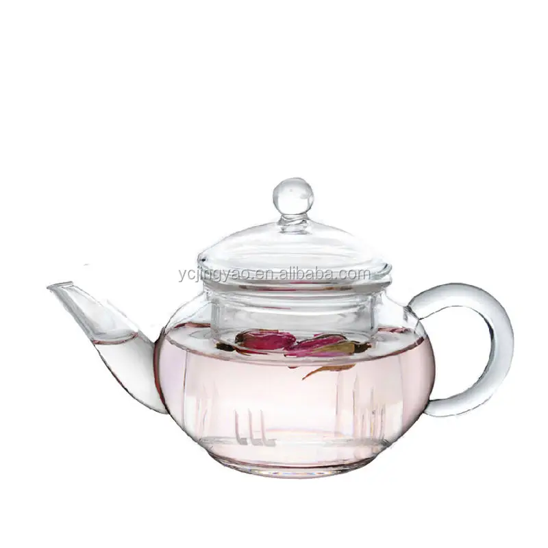 

250ml Small Heat Resistant Pyrex Turkish Borosilicate Glass Teapot with Glass Infuser, Clear