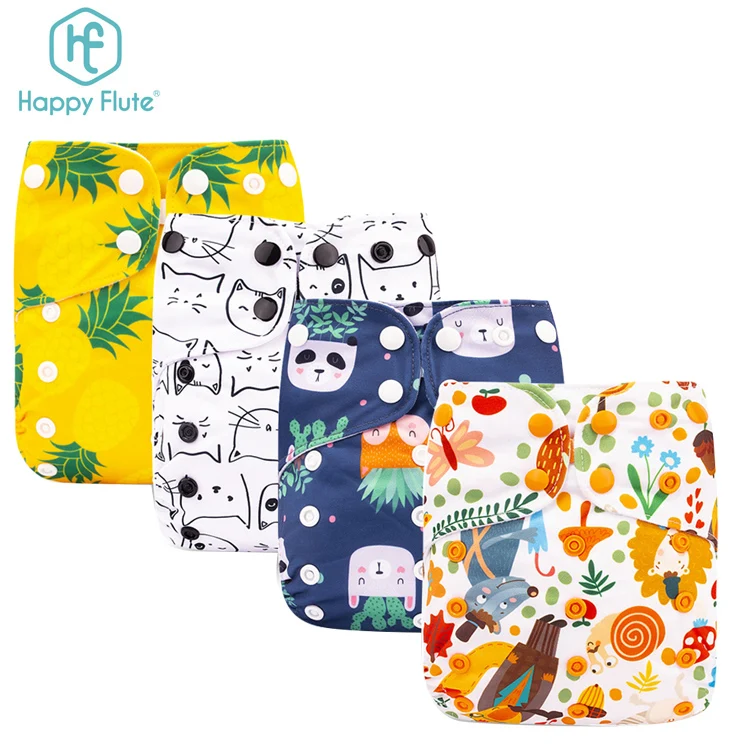 

Happyflute reusable Ecological Cloth Baby Diapers Wholesale Washable Diapers