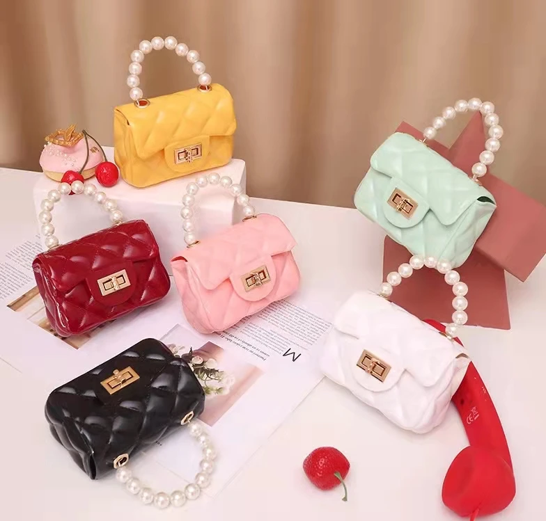 

Pearl handbag 2022 new jelly bag simple women's bag chain lock small square bag tide