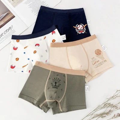 

4pcs 100% Cotton Boys Underwear Kids Quality Boxer Boy Shorts Bottoms Boys Boxers for 3 4 6 8 10 12 14 Years Old, Mixing color