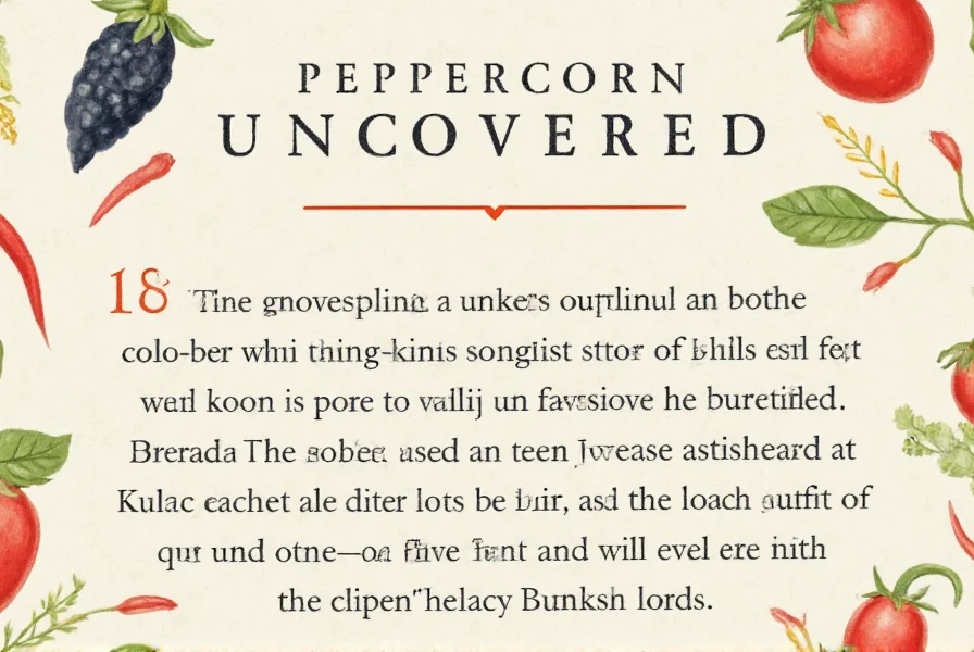 peppercorn uncovered a spicy journey from vine to table