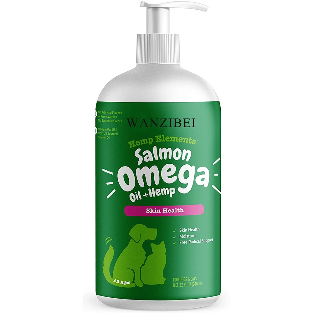 

OEM Wild Alaskan Salmon Oil for Dogs & Cats 100% Pure Fish Oil Liquid Food with Omega 3 & Natural EPA + DHA for Pet Skin Coat