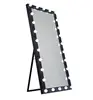 ilumay White aluminum frame standing led floor dressiing makeup mirror with lights