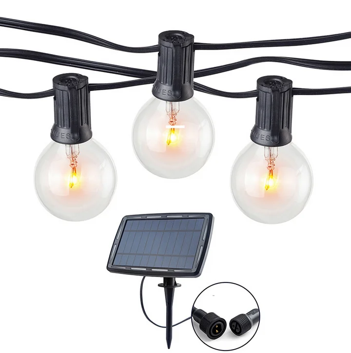 Solar Powered String Lights Set 3v 12v Led Bulbs And Solar Panel ...