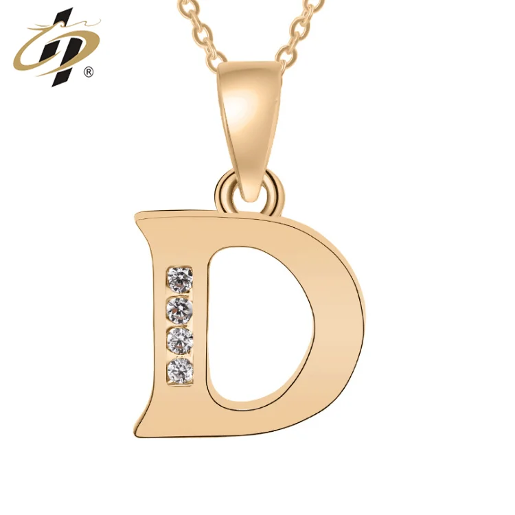 

Wholesale cheap gold metal letter design charm with diamond