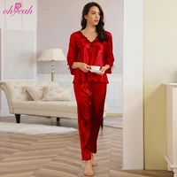 

High quality pyjama femme satin silk pyjamas women lingerie sleepwear