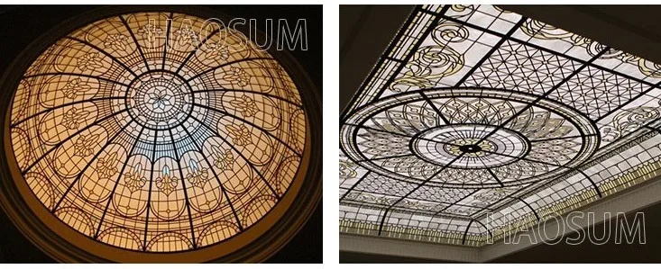 Arabic Design Skyight Stained Glass Dome Ceiling For Indoor