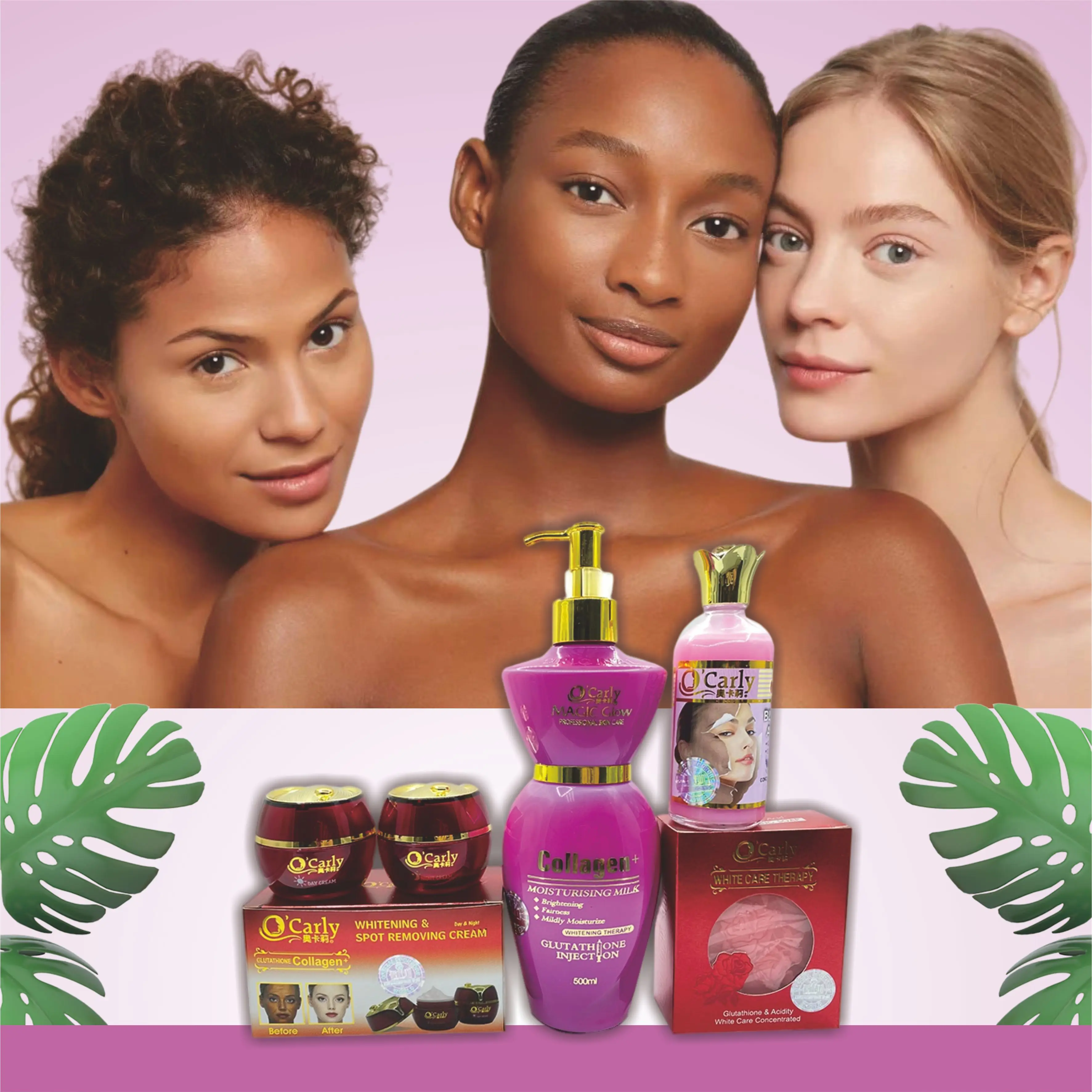 

Best Gold Supplier Rapid Fading Whitening Gluta Rose Super Eclaircissant Skin Care Set Serum For Caramel Skin