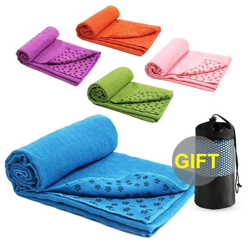 

Yoga Cover Towel Non Slip Blanket Pilates Training Fitness Mat Sweat Absorbent Anti Skid Microfiber Workout Sport With Bag