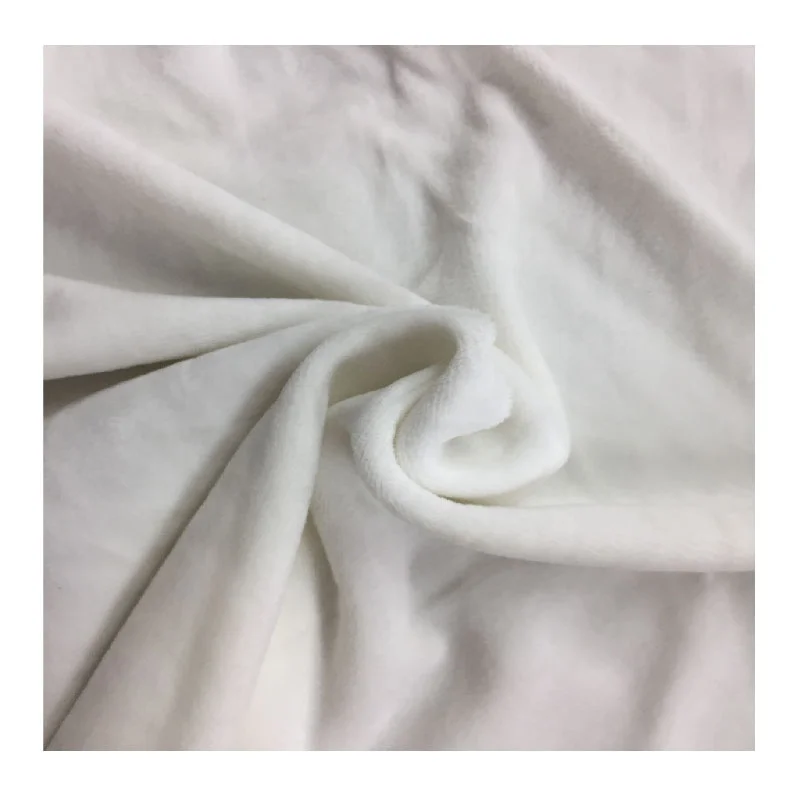 
95% Polyester 5% Spandex White Color Soft 1.5mm EF Velboa plush fabric 