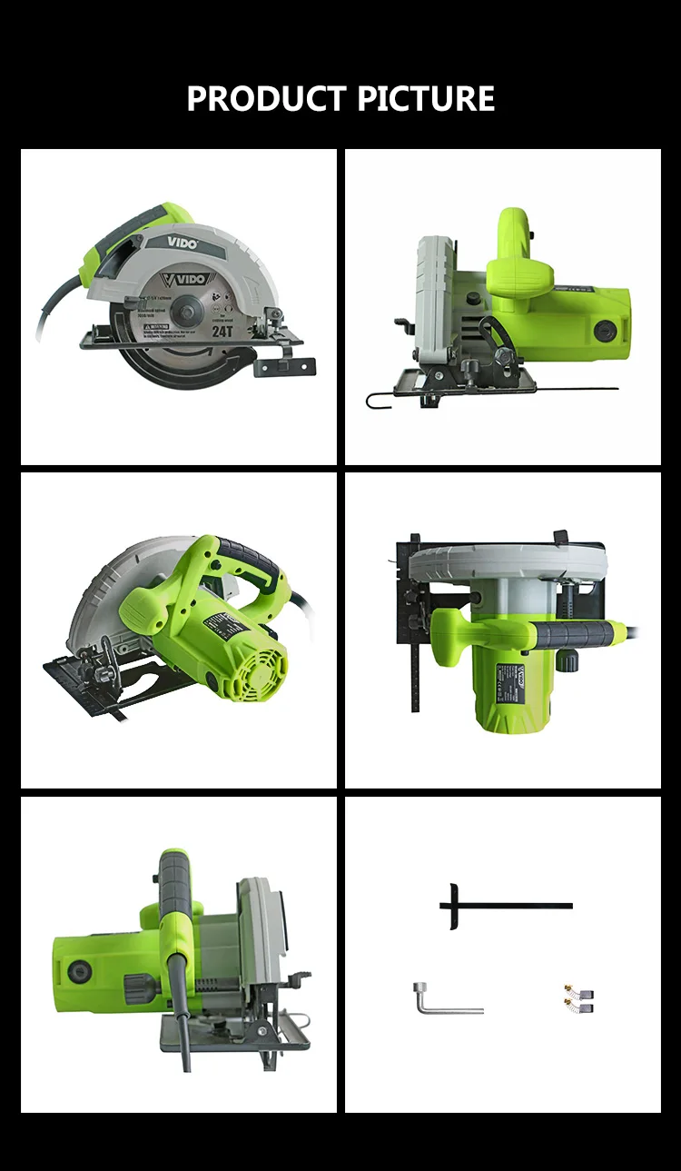 Vido Power Tools 185mm Powerful Circular Saw Machine For Wood Cutting