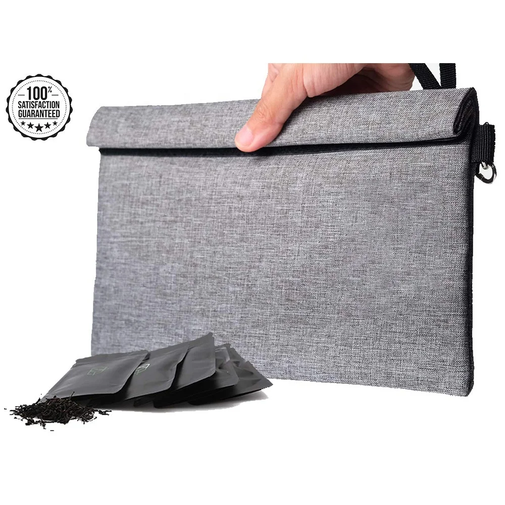 

OEM ODM waterproof smell proof bag with activated carbon lining Odorless Stash bag Storage Pouch, Black ,grey or customized