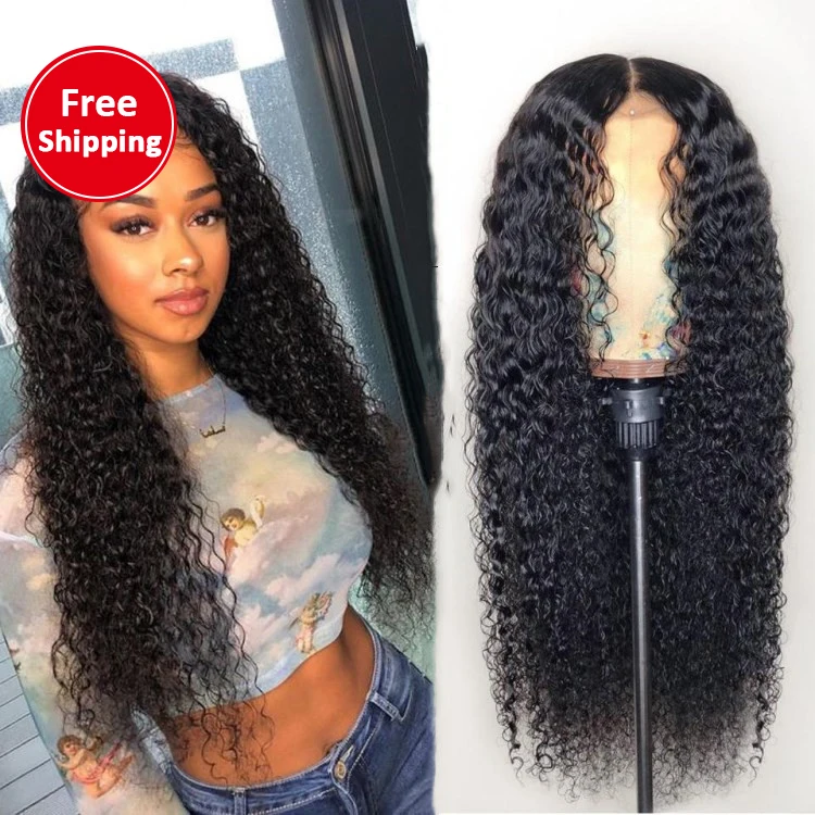 

High quality brazilian glueless transparent hd 13x6 frontal human hair curly 360 full lace front wigs