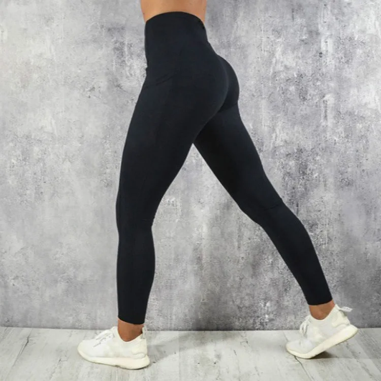 Dropshipping High Quality Fitness Sports Pants Workout Seamless Women Yoga Leggings With Pocket