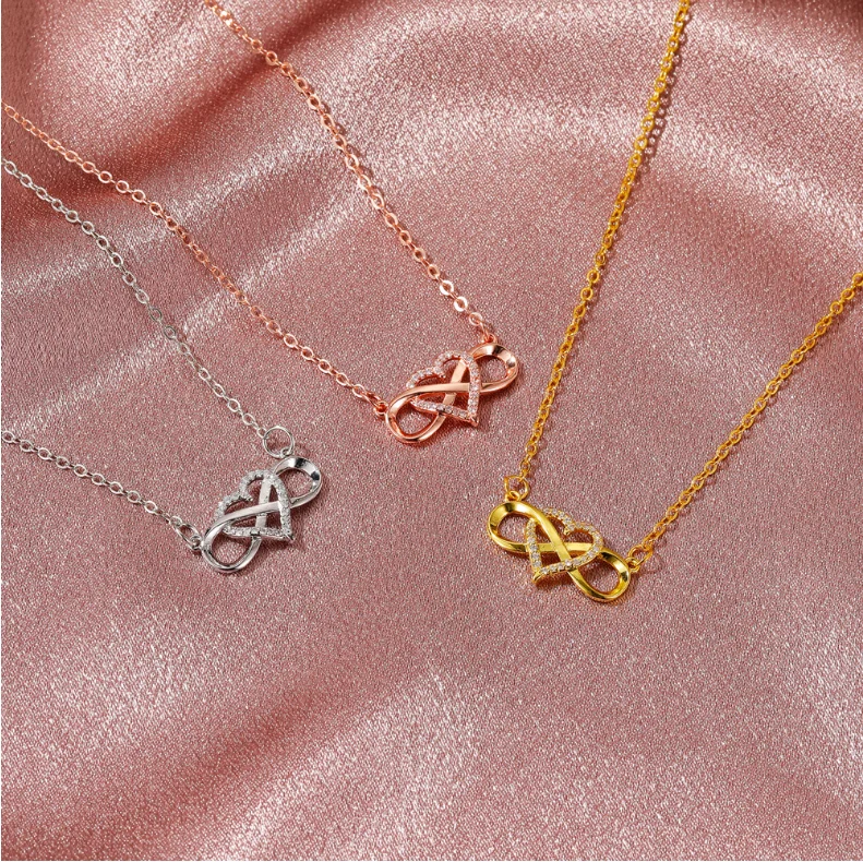 

New knotted love necklace cold wind simple 8 character heart-shaped cross collarbone chain INS niche design jewelry necklace MH