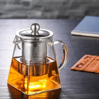 

New design glass square teapot with infuser by high borosilicate glass