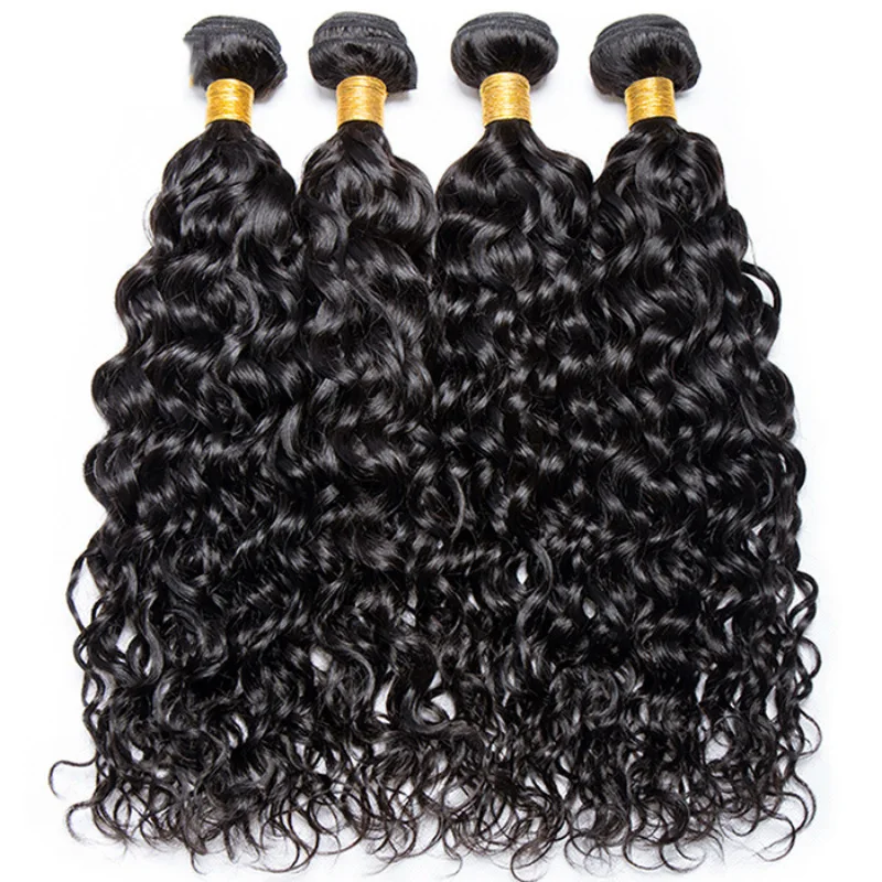 

Hot Selling Virgin Brazilian Hair Water Wave Frontal Lace Closure Wig With Bundles