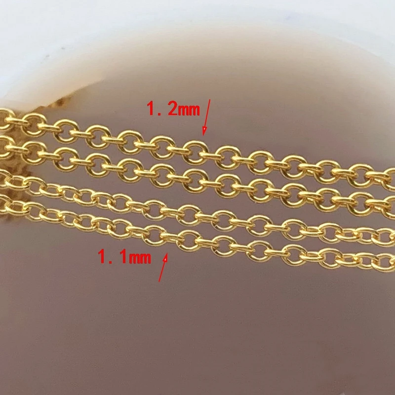 No Fade Dense Round Cable Bulk Chain 1.2mm Permanent Jewelry Making Gold Filled Chain