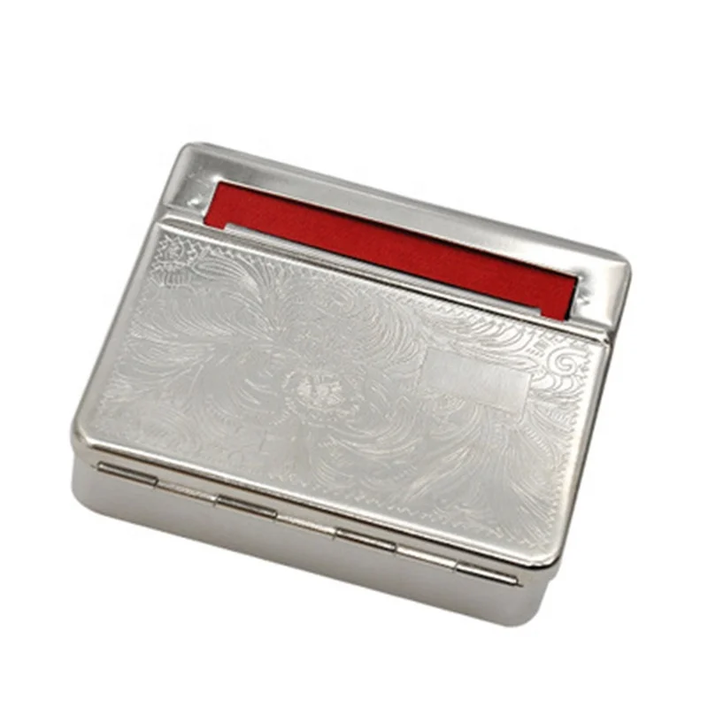 

Hot Selling Manual Cigarette Case Metal  Portable Cigarette Box, Sliver