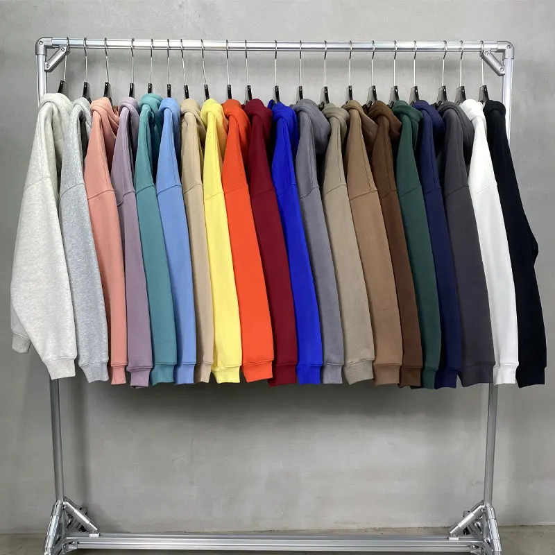 Wholesale 100% Cotton Men's Heavyweight Hoodie Stylish and Comfortable Customizable Logo Solid Color Oversized Fit