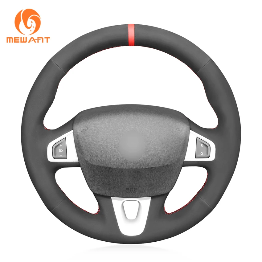 

Hand Stitching Black Suede Steering Wheel Cover for Renault Megane 3 Coupe RS 2010 2011 2012 2013 2014 2015 2016