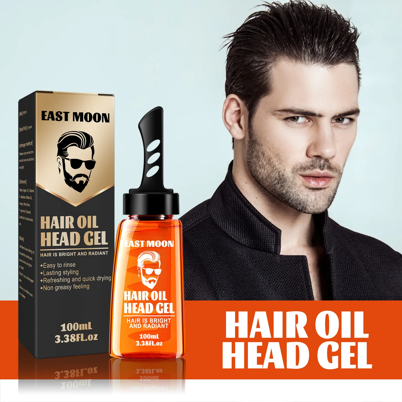 

private label 100% natural organic serum hair gel men strong extra hold hair styling hair oil