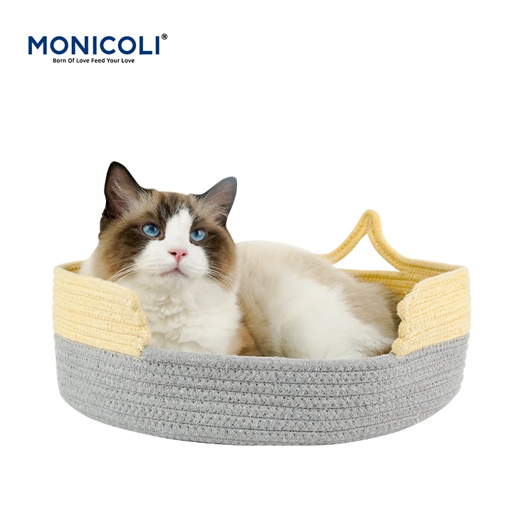 

Wholesale Cooling Large Washable Eco Friendly Rattan Orthopedic Luxury Custom Cat Dog Pet Beds & Accessories, Creamy-white & light gray