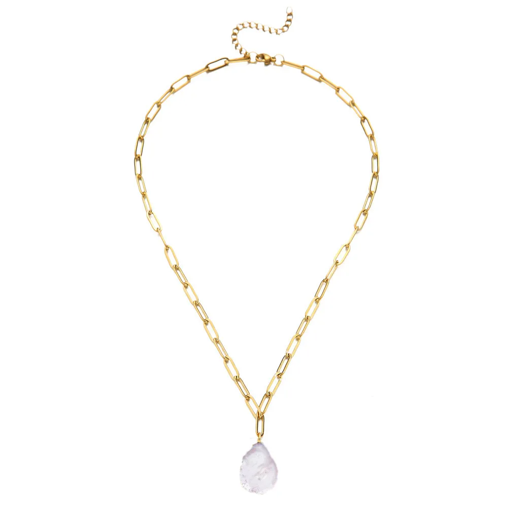 

Fashion Simple Alloy Necklace Light Luxury Irregular Pearl Pendant Necklace Feminine Clavicle Chain, As the picture show
