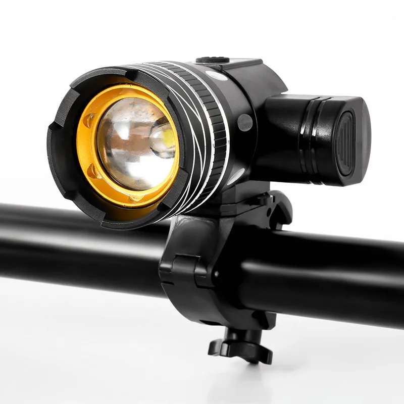 

Zoomable Bike Light USB Rechargeable Bicycle Headlight Ultra Bright Bike Light With 1200mAh, Black