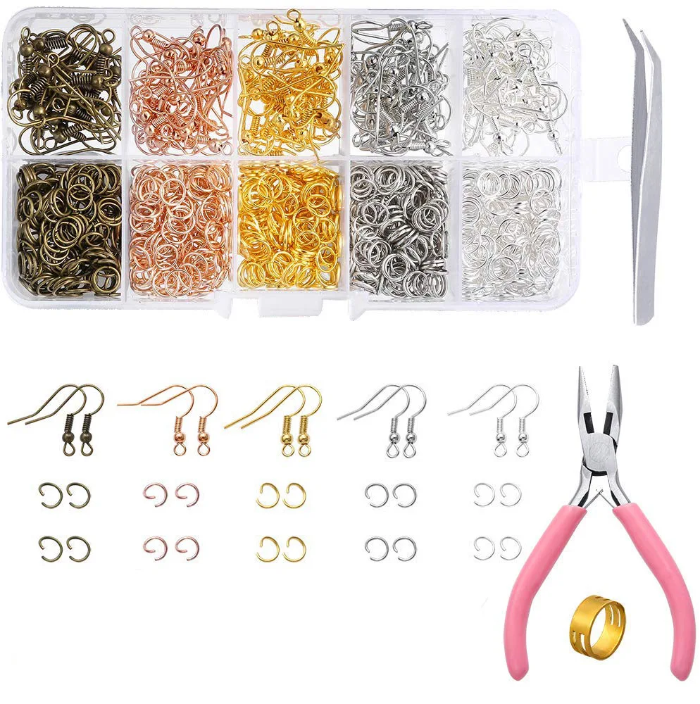 2400pcs Earring Making Supplies Kit With 24 Earring Hooks,Earring Backs