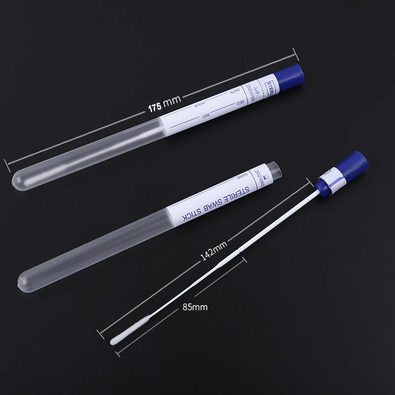 Medical Nasal Flocked Sampling Swab With Breakpoint Sterile Disposable Specimen Collection Nasopharyngeal Swabs With PP Tube factory