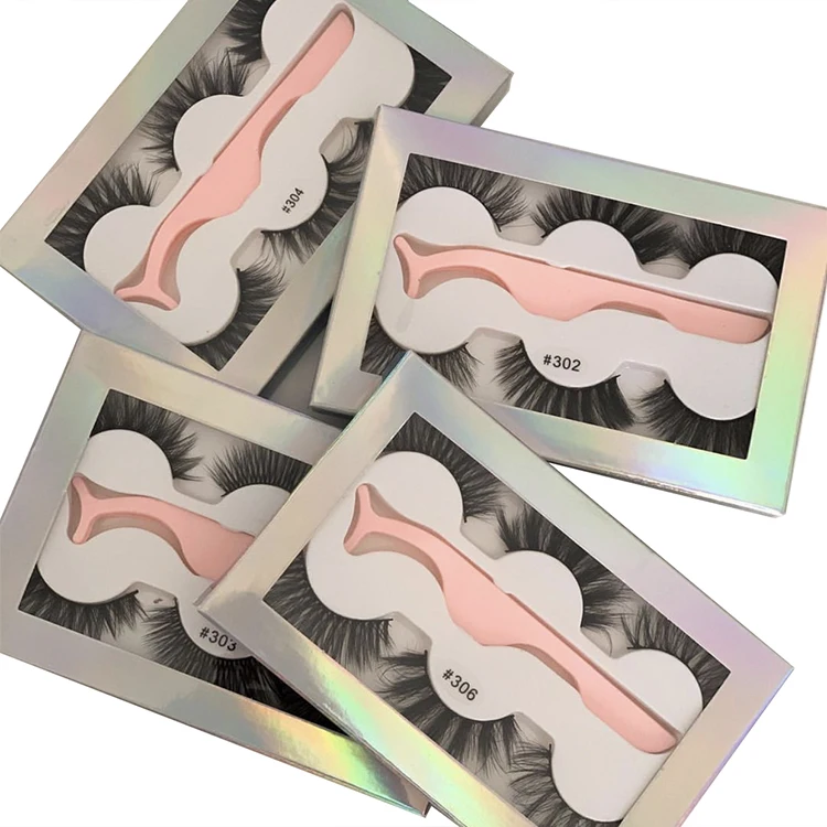 

2021 promotion Real Hand Made Own Brand 3d Silk Eyelashes Private Label faux mink synthetic Eyelashes, Natural black