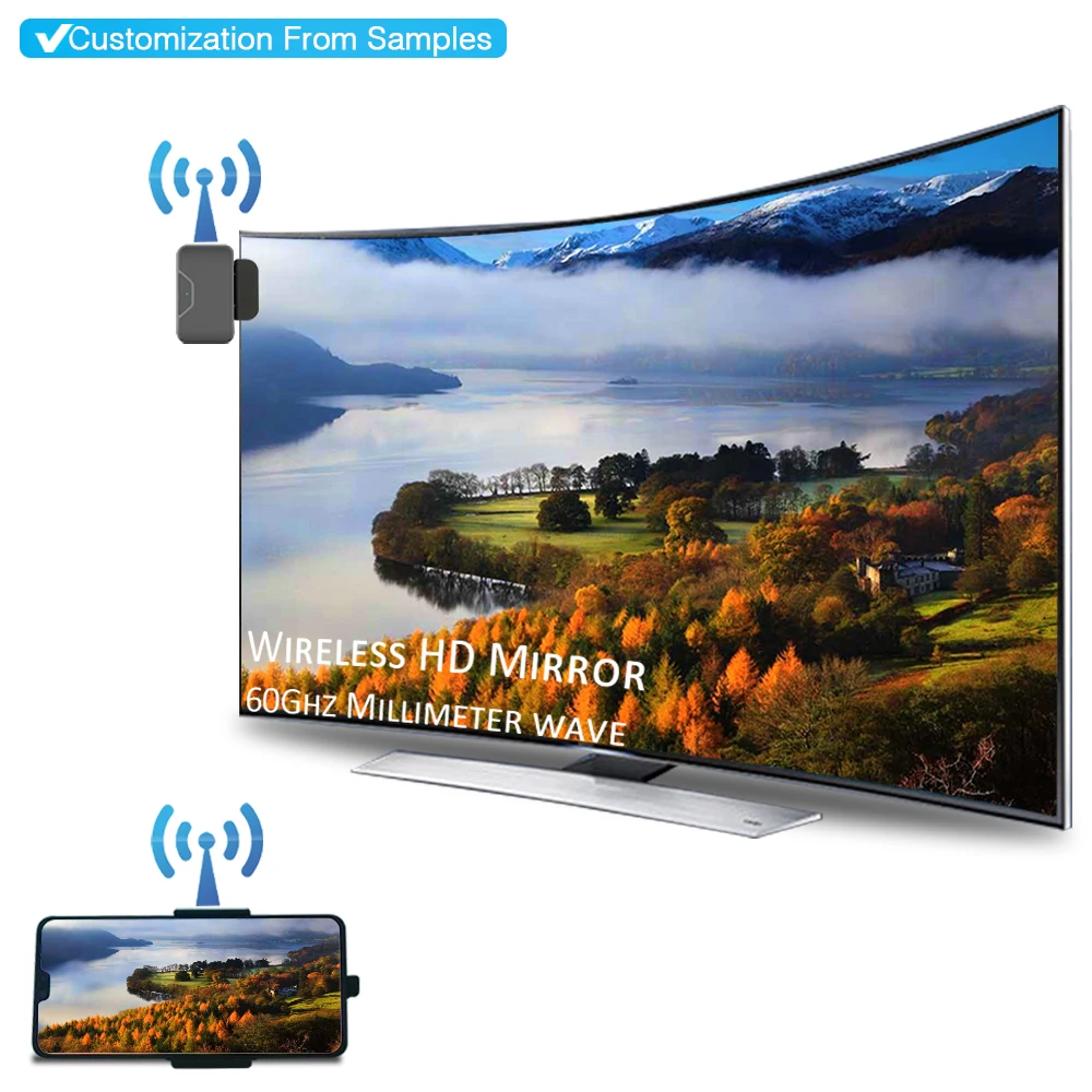 

SIBOLAN Wireless HD video Transmitter and Receiver 60 ghz Millimeter wave technology 3.96Gbps / 5 Meter Support 1080P@60hz