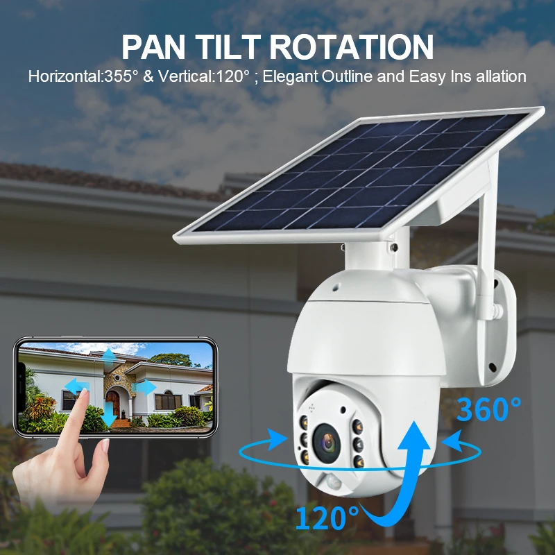 
2020 new 4g 2mp Hd Ite Zoom Cctv Cam Solar Battery Powered Video Surveillance Wifi Ip Outdoor PTZ Camera With Pir 