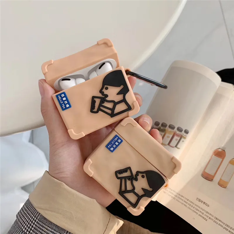 

Drop shipping Famous brand milk tea cup earphone case For airpod 2gen 3gen pro case Cup airpod case