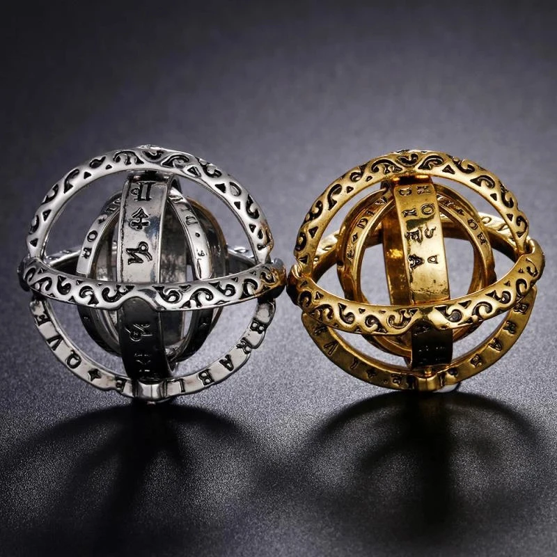 

Astronomical Finger Foldable Ring Astronomical Sphere Ball Ring Foldable Cosmic Ring Best Gift for Lover, Silver,golden
