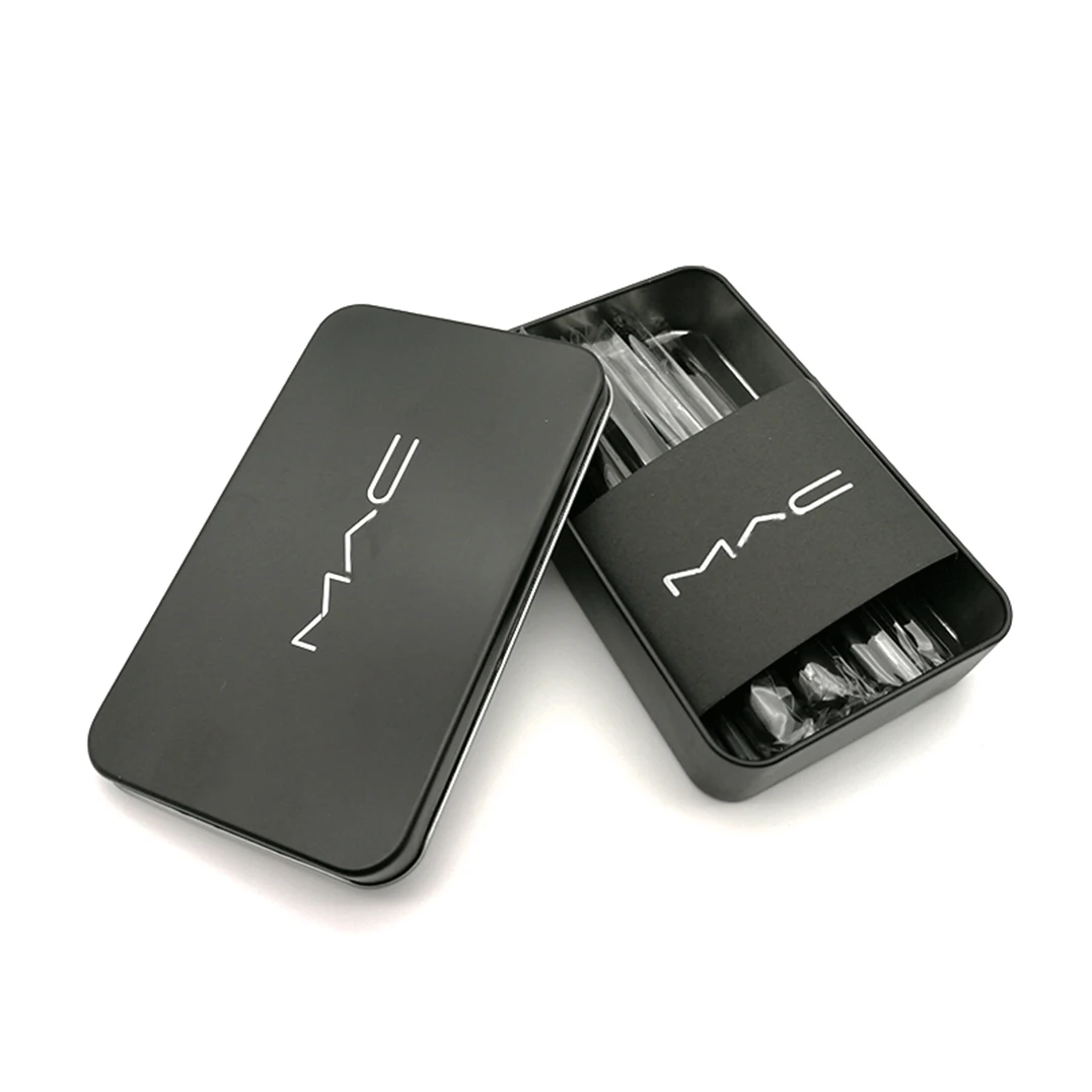 

Face Makeup Foundation Kabuki Powder Eyelash Eye shadow Blush Concealer Beauti brush cosmetics brush Metal Box makeup brush set, Black