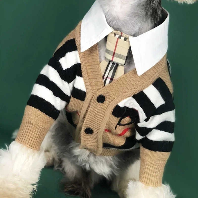 

China manufacturer OEM &ODM Luxury Small Pet Striped Knitting woolen Yarn dog sweater for international market, As pictures show
