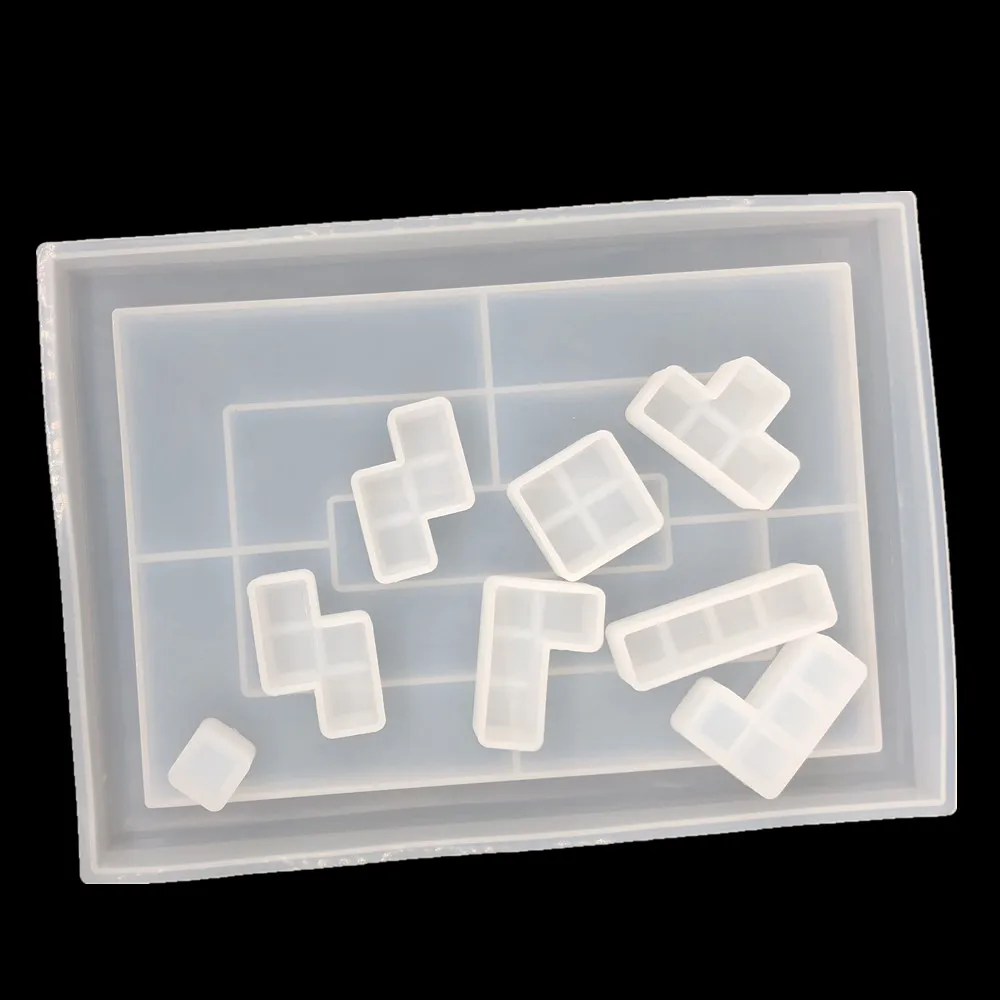 Russian Modules and Square Template Silicone Epoxy Molds for Kids Table Games DIY Clay Crafting Sakolla Handmade Tetris Resin Mold