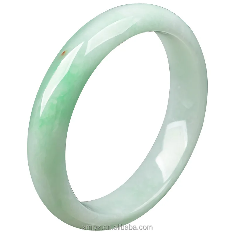 

Certified Grade A Single Item Myanmar Natural Jade Floating Green Ring Waxy Jade Bracelet Women's Jade