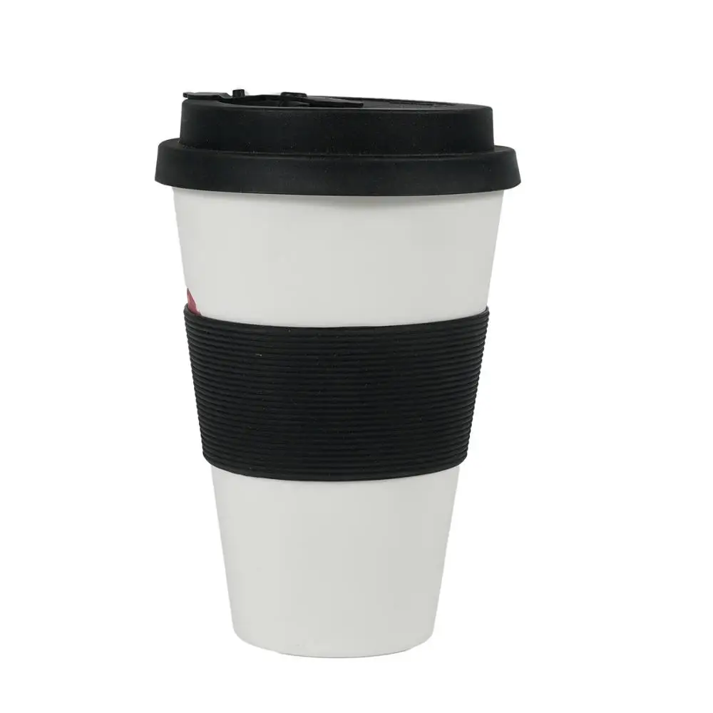 

Unbreakable biodegradable custom printed non-toxic 400ml bamboo fiber takeaway coffee cup mug, As picture/customized