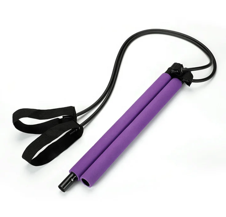 

Workout Package Pilates Bar Adjustable Toning Yoga Stick, Pink, purple